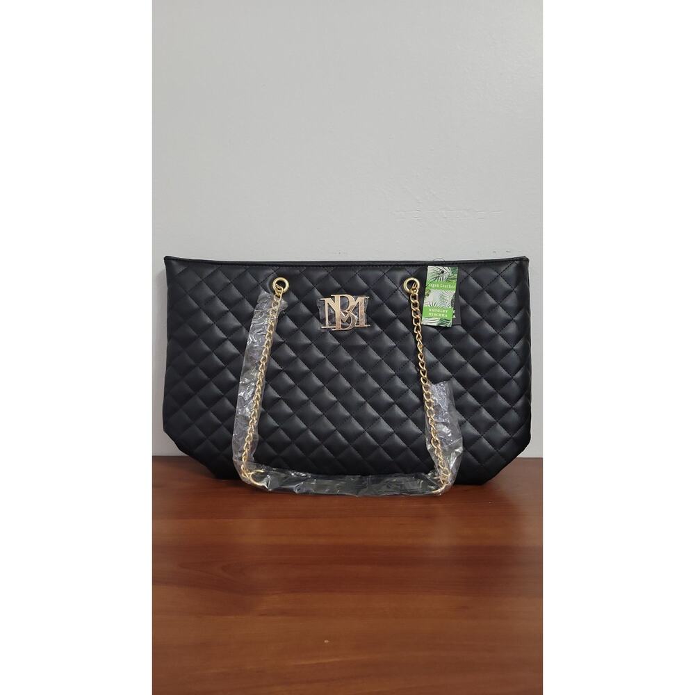 Badgley Mischka Black Quilted Tote
